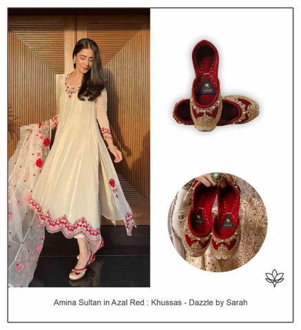 Amina Sultan in Azal Red Khussas