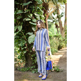 White, Blue and Black Co-ord Set