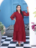 Flary Long Maroon Frock (FR-614N)