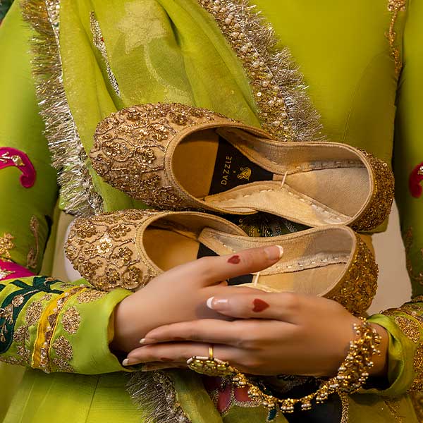 Gold Bridal shoes