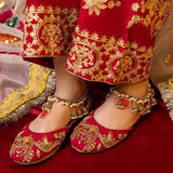 red bridal shoes