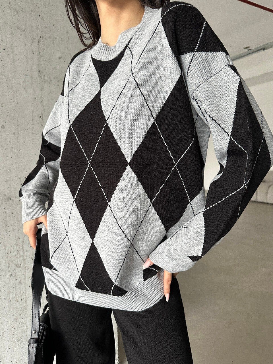 Black & Grey Sweater Knit Co-ord Set