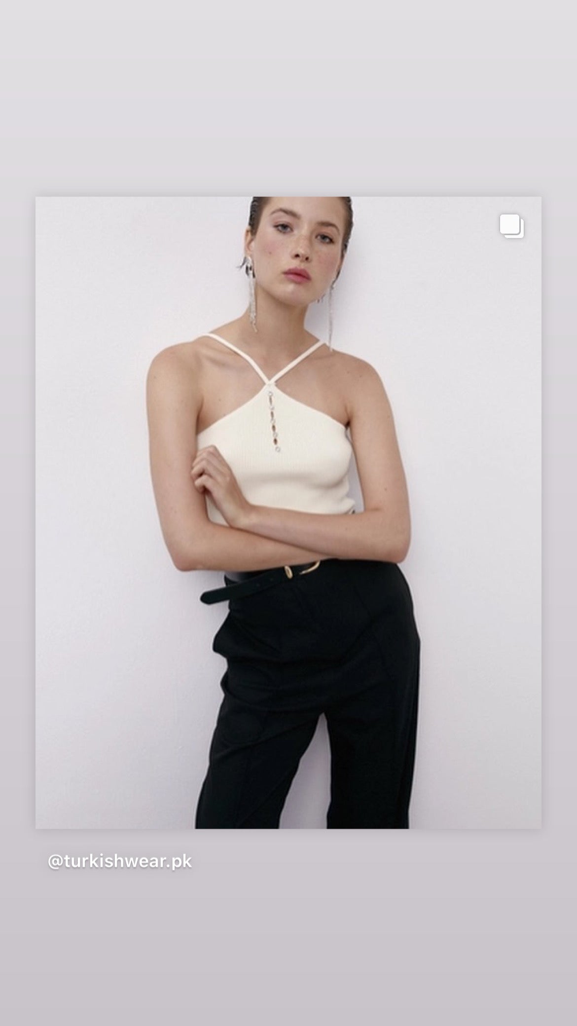 Stone Detailed Crop Top