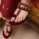 Red Kolhapuri Ladies Shoes