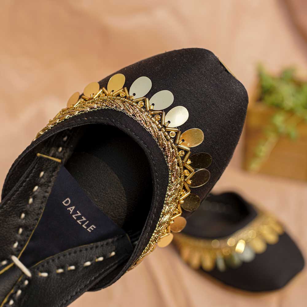 Black and golden shoes | Golden shoes for women