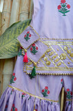 Little Girls Ishq Blockprinted Gharara Set Lavender