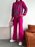 Floral Pink Sweater Knit Co-ord Set
