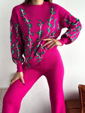 Floral Pink Sweater Knit Co-ord Set