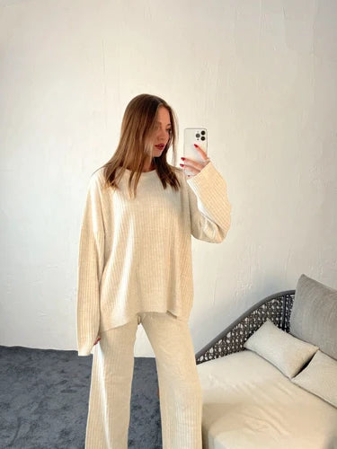 Stone White Sweater Knit Co-ord Set