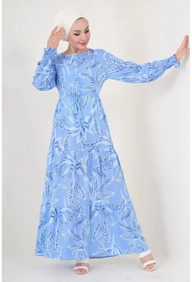 Turkish Viscose Linen Digital Printed Long Frock