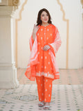 Rang 3 Piece Unstitched Orange