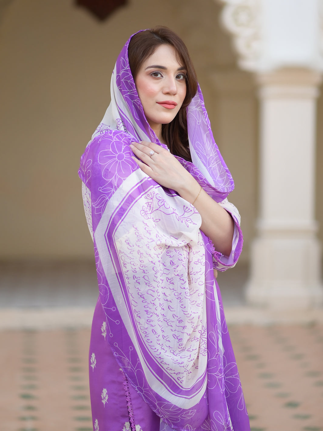 Rang 3 Piece Unstitched Lilac